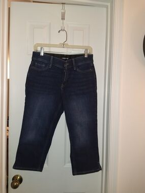 Liz Claiborne Dark Blue Cropped Jeans - Straight Leg